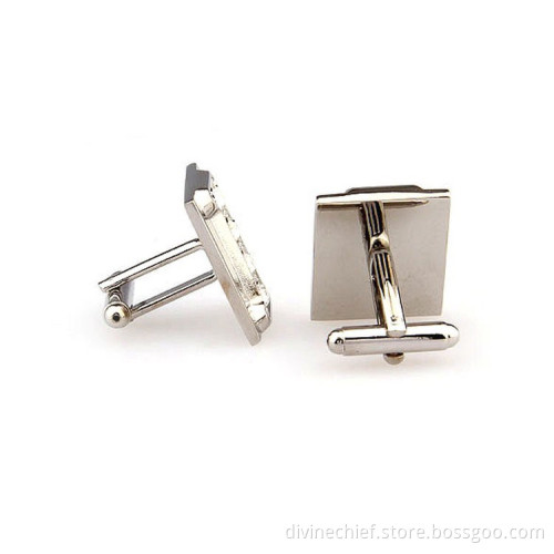 Plating White Steel Metal Cufflinks, Wholesale Mens Cufflinks For Shirt